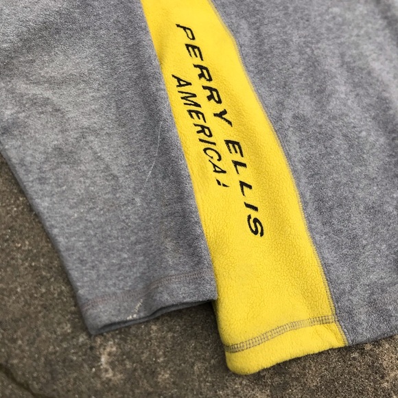 Vintage Perry Ellis Fleece Jacket 1/4 Zip Mens Large (G) - Picture 2 of 6